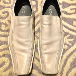 Aldo white leather men’s shoes